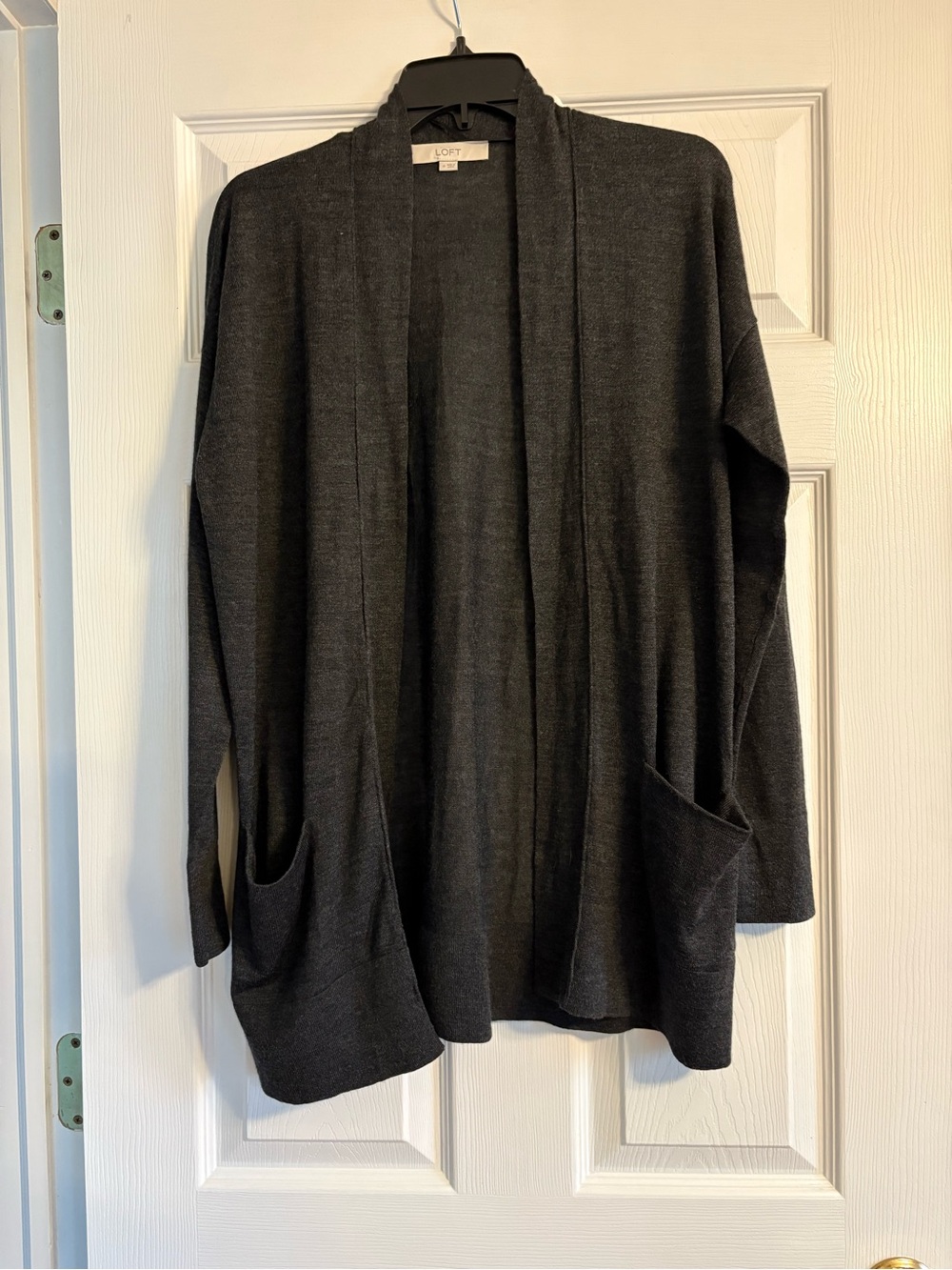 LOFT Open-Front Charcoal Gray Women's Cardigan